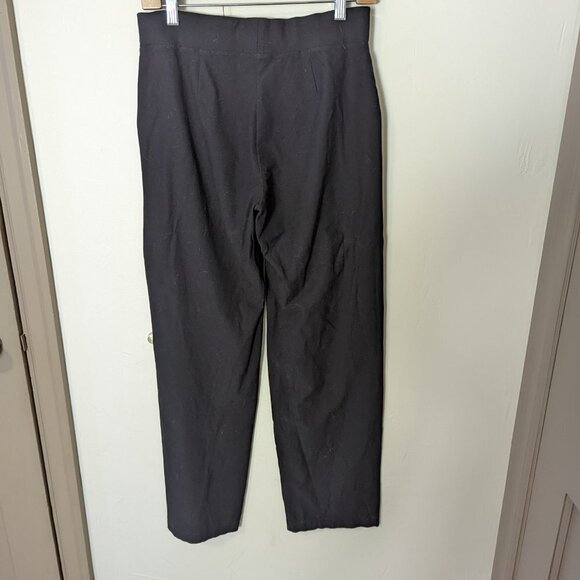 Eileen Fisher Pull On Crepe Black Stretch Pants Straight Relaxed Leg Preppy - Picture 4 of 7